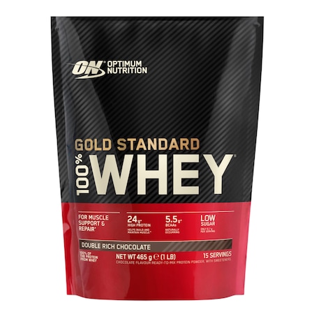 Proteine din zer, pudra proteica, Optimum Nutrition ON 100% Whey Gold Standard protein, ciocolata, 450g
