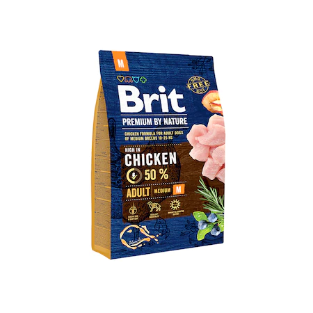 Hrana uscata pentru caini Brit Premium, Adult M, 3 Kg